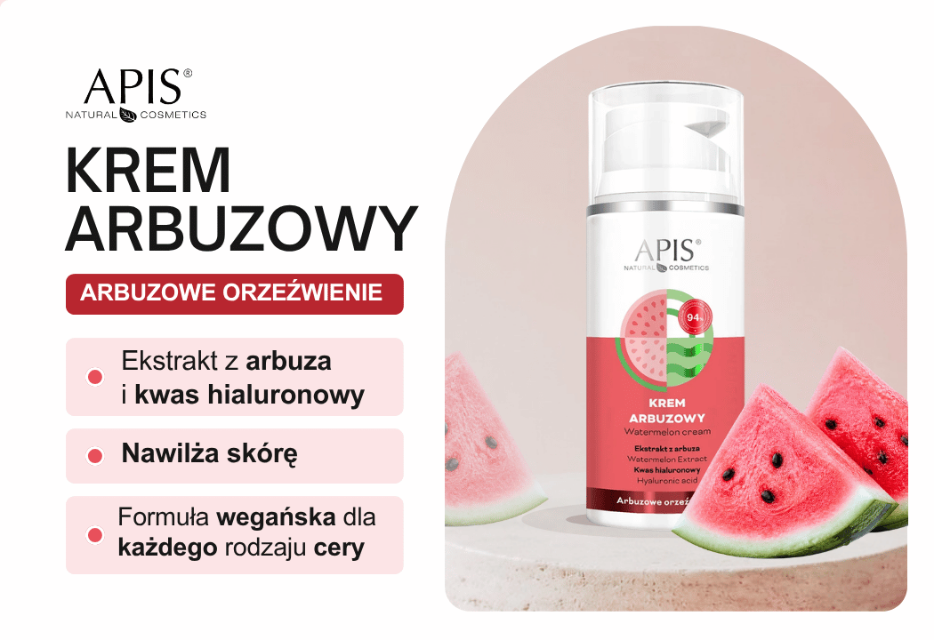 Arbuzowy krem do twarzy z kwasem hialuronowym 100 ml Apis Arbuzowe Orzeźwienie